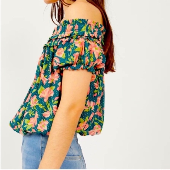Free People Suki Blouse in Garden Combo Size Small NWT - Picture 3 of 9